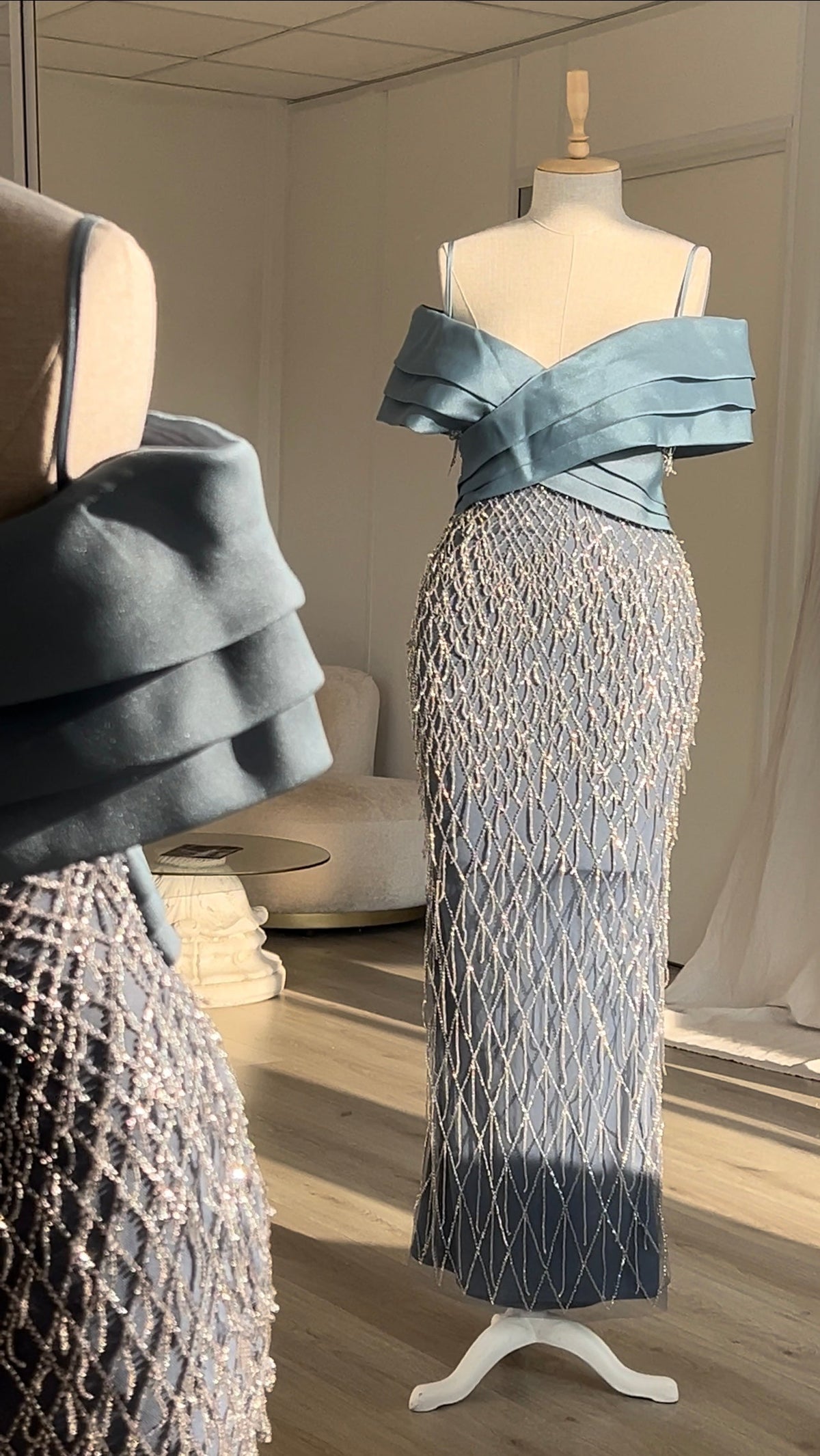 The Delina dress blue