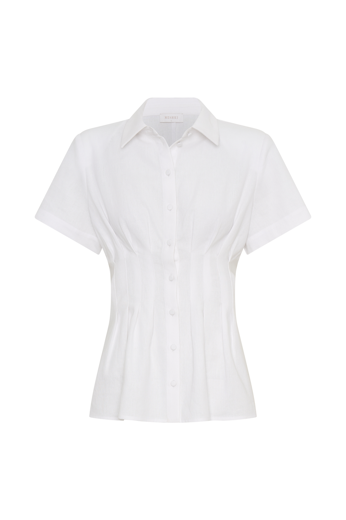 Selma Short Sleeve Linen Shirt - White