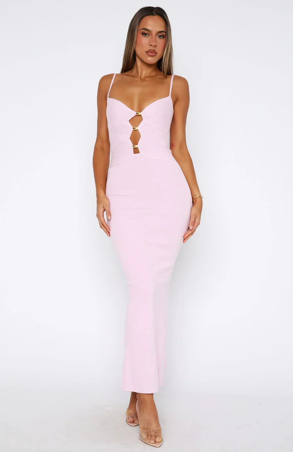Break It Off Maxi Dress Baby Pink