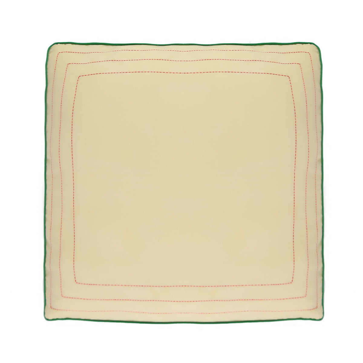 RED PEONY Cushion Yellow White Triple Stitch