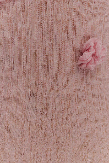 Brynn Orchid Knit Maxi Dress - Pastel Pink