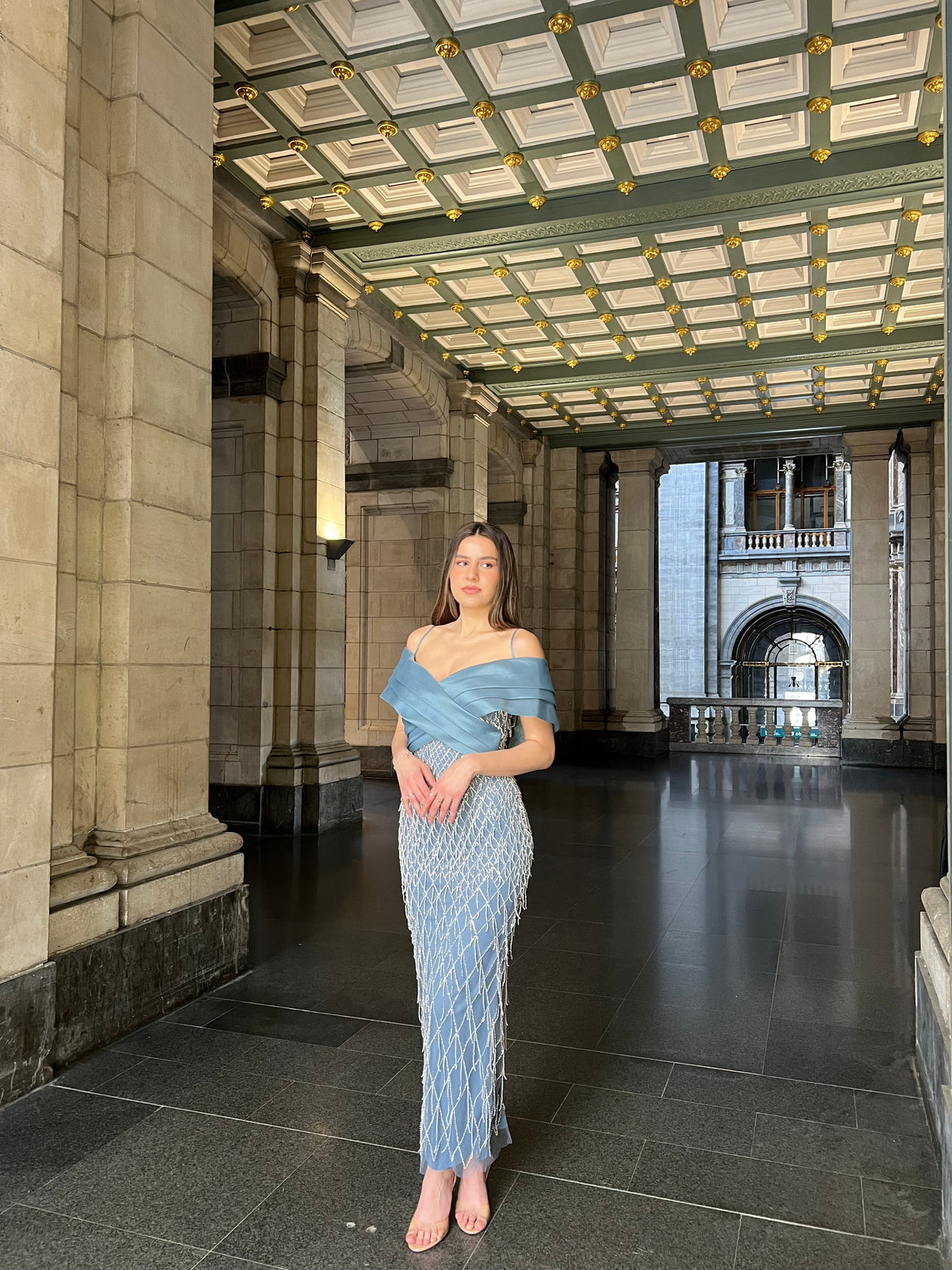 The Delina dress blue