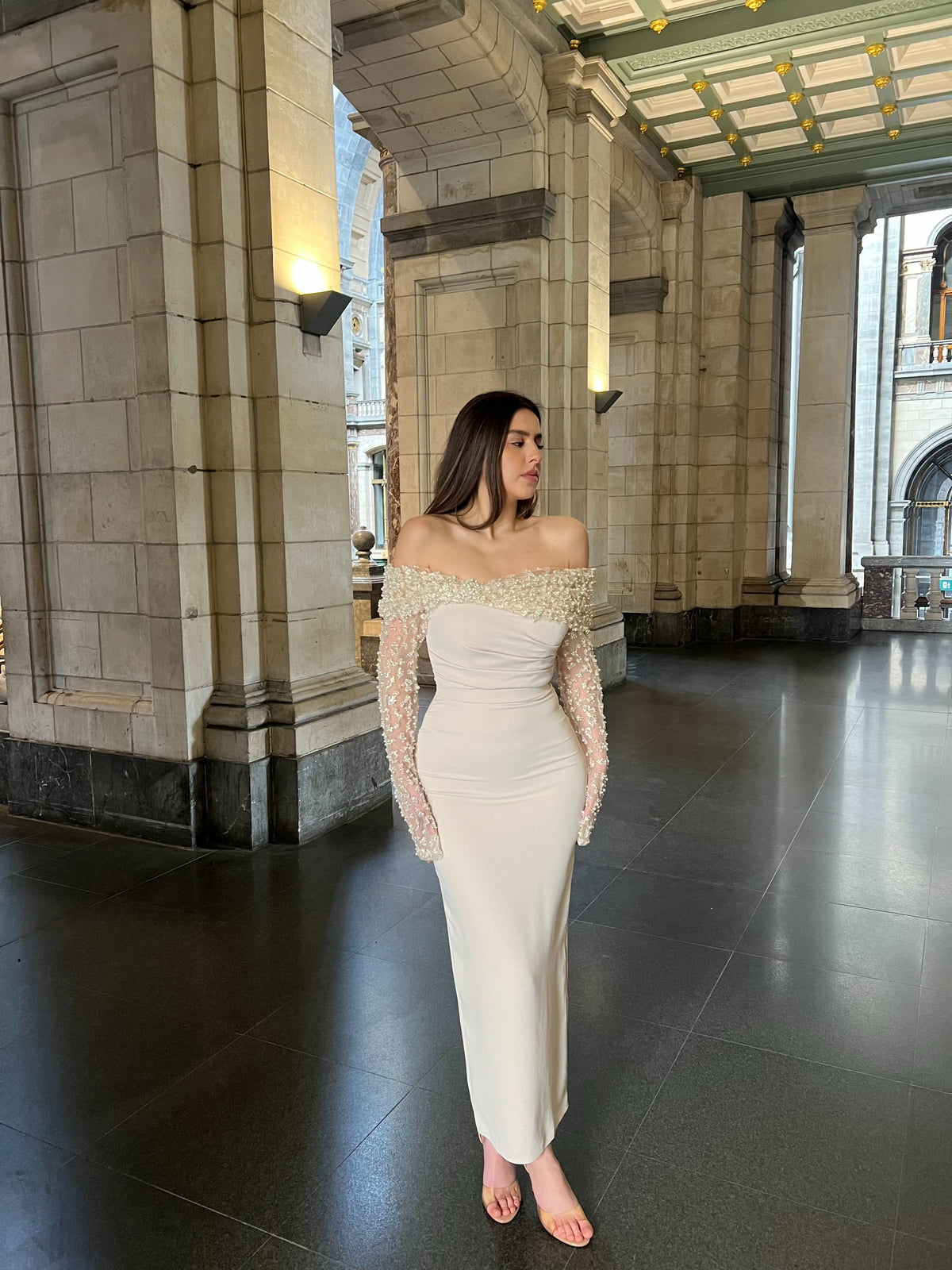 The Beyza midi dress beige