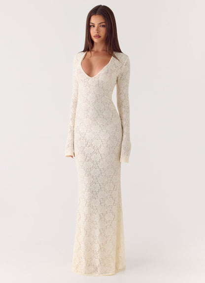 Astoria Long Sleeve Maxi Dress - Ivory