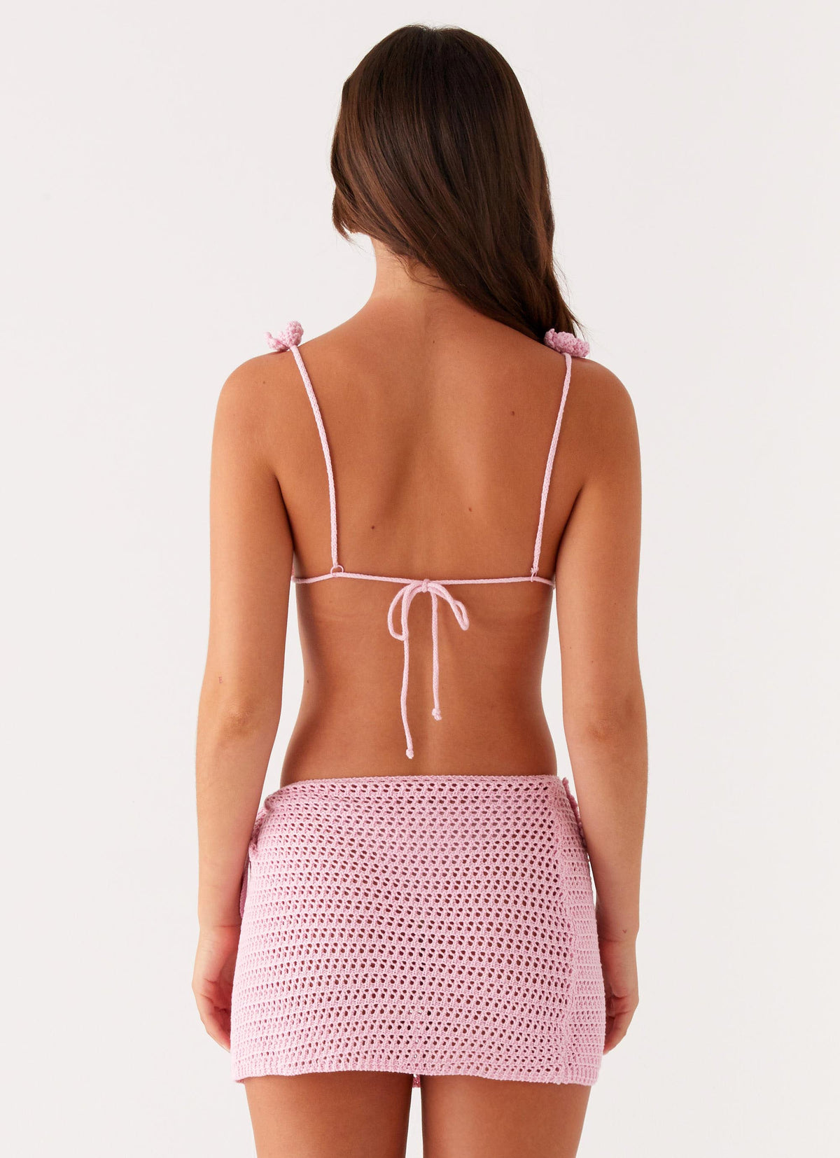 Aziza Crochet Bikini Top - Pink