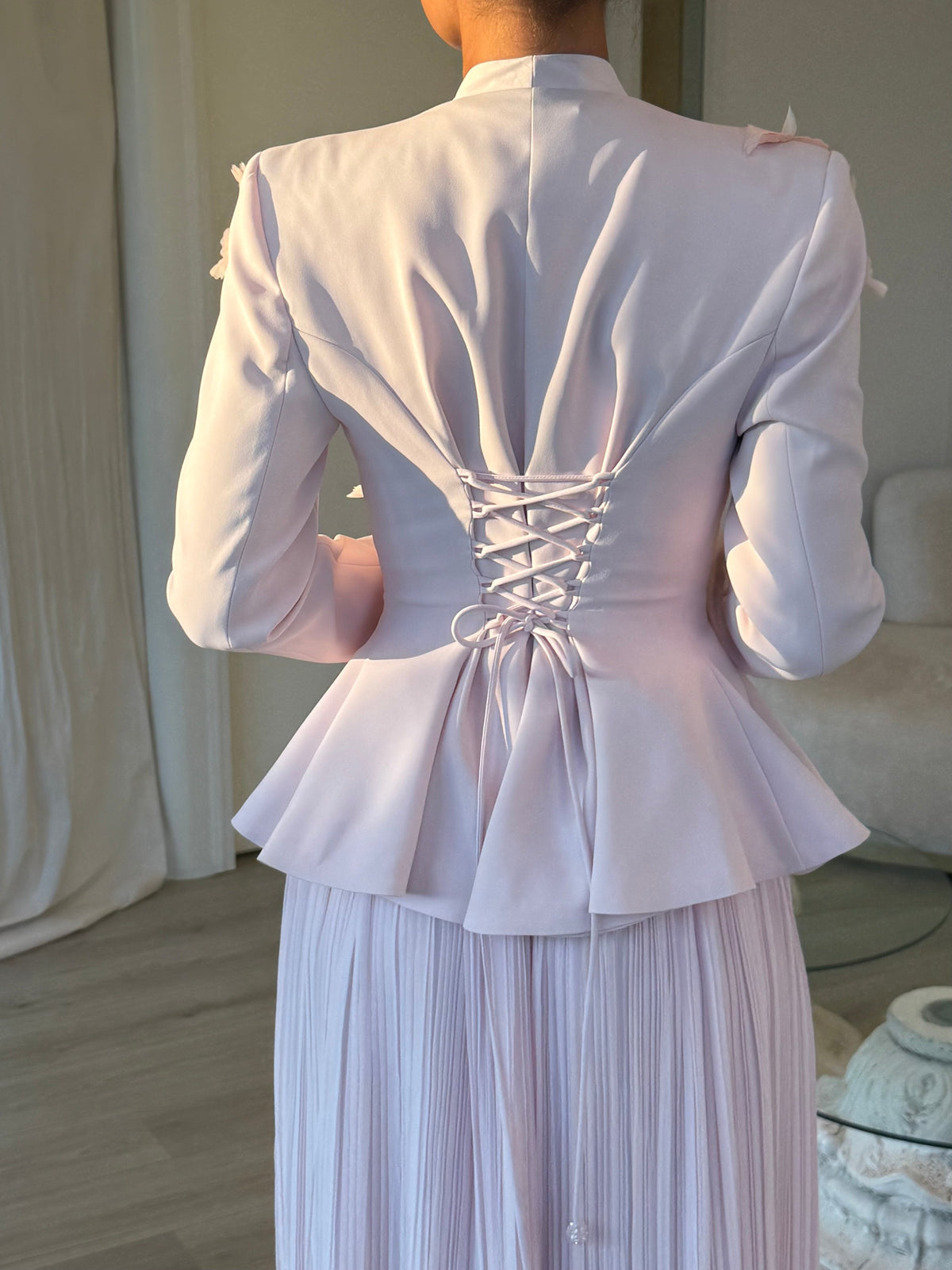 The Marie-Stella suit soft pink