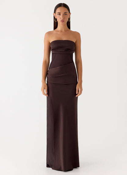 Champagne Skies Maxi Dress - Chocolate