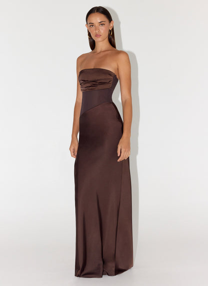 Champagne Skies Maxi Dress - Chocolate