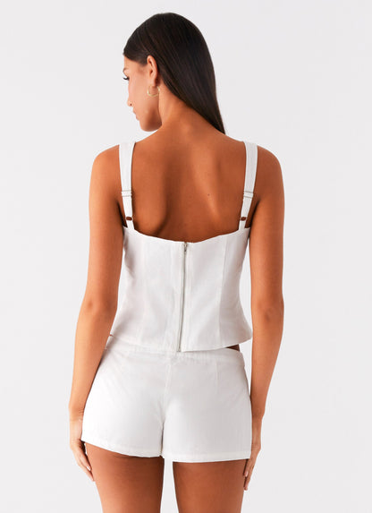 Coastline Bustier Top - White