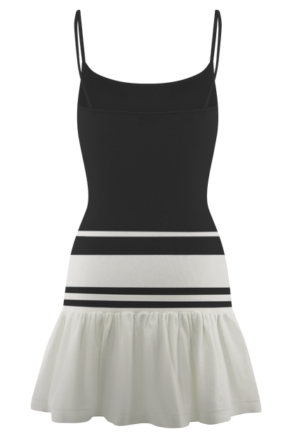 Ellison Contrast Knit Mini Dress - Black/White