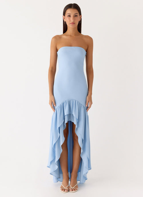 Evander Chiffon Maxi Dress - Blue