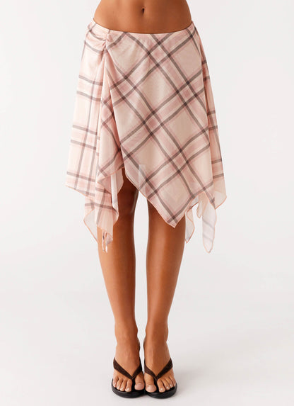 Fit Check Midi Skirt - Pink Check