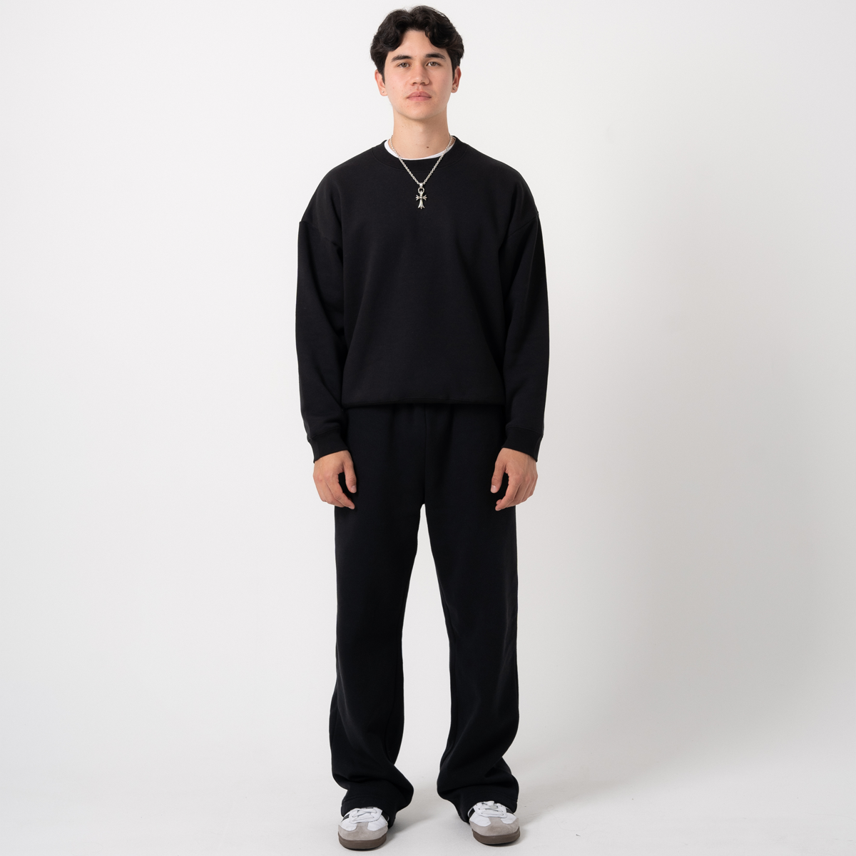 600 GSM 'Black' Fleece Crewneck